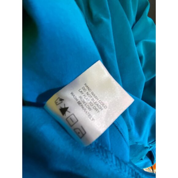 Super Down Cross Front Halter Cotton Stretch Dress Blue Medium Bodycon Sexy Y2K - Picture 8 of 8